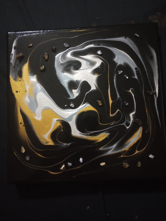 "Honey Swirl" Handmade Abstract Fluid Art Painting