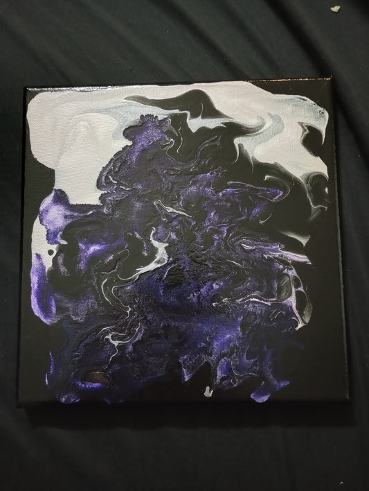 "Panther's Spirit" Handmade Abstract Fluid Art Painting