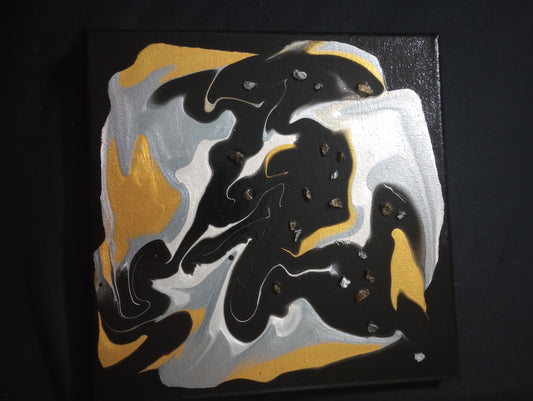 "Sleeping Wasp" Handmade Abstract Fluid Art Painting