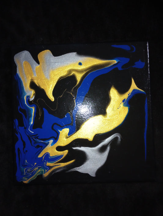 "Gold Sands" Handmade Abstract Fluid Art Painting